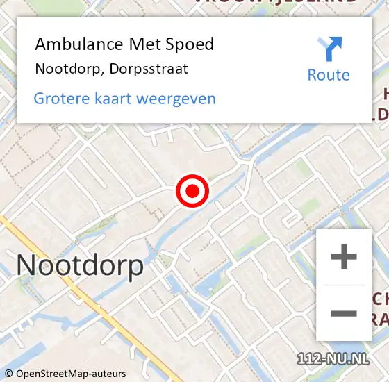 Locatie op kaart van de 112 melding: Ambulance Met Spoed Naar Nootdorp, Dorpsstraat op 15 mei 2024 22:25