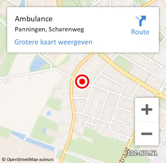 Locatie op kaart van de 112 melding: Ambulance Panningen, Scharenweg op 6 oktober 2014 07:10