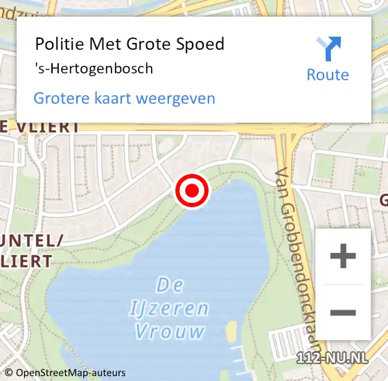 Locatie op kaart van de 112 melding: Politie Met Grote Spoed Naar 's-Hertogenbosch op 15 mei 2024 22:56