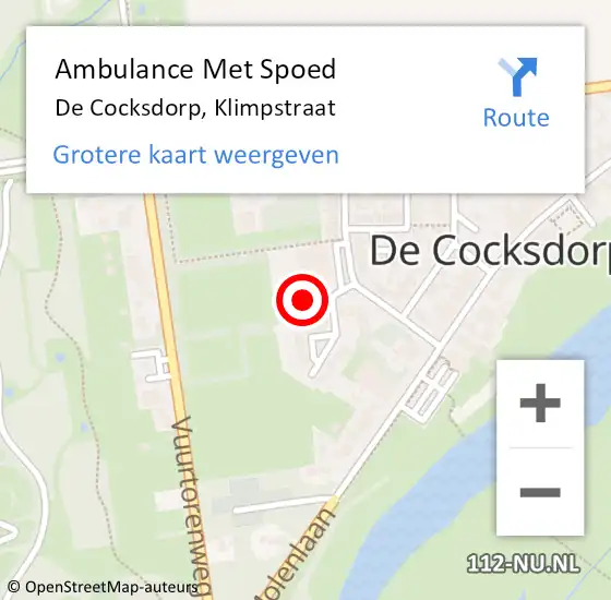 Locatie op kaart van de 112 melding: Ambulance Met Spoed Naar De Cocksdorp, Klimpstraat op 16 mei 2024 00:07