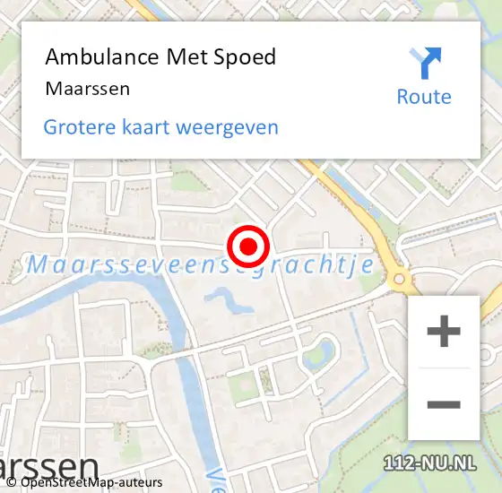 Locatie op kaart van de 112 melding: Ambulance Met Spoed Naar Maarssen op 16 mei 2024 00:33