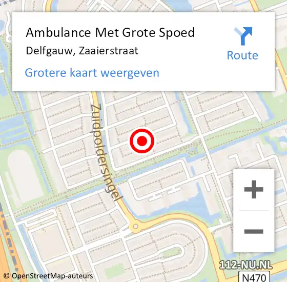 Locatie op kaart van de 112 melding: Ambulance Met Grote Spoed Naar Delfgauw, Zaaierstraat op 16 mei 2024 00:47