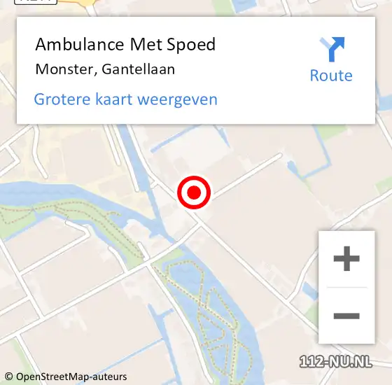 Locatie op kaart van de 112 melding: Ambulance Met Spoed Naar Monster, Gantellaan op 16 mei 2024 01:36