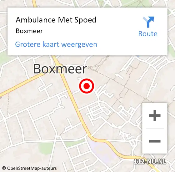 Locatie op kaart van de 112 melding: Ambulance Met Spoed Naar Boxmeer op 16 mei 2024 01:54