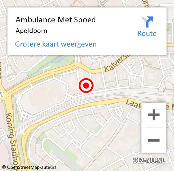 Locatie op kaart van de 112 melding: Ambulance Met Spoed Naar Apeldoorn op 16 mei 2024 03:02