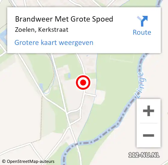 Locatie op kaart van de 112 melding: Brandweer Met Grote Spoed Naar Zoelen, Kerkstraat op 16 mei 2024 05:17