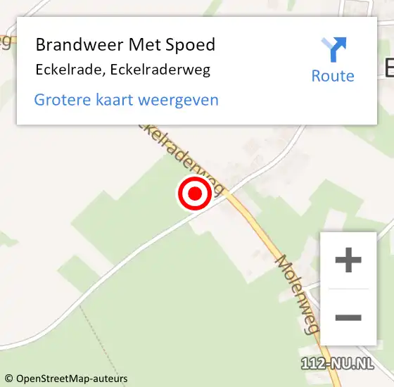 Locatie op kaart van de 112 melding: Brandweer Met Spoed Naar Eckelrade, Eckelraderweg op 16 mei 2024 05:47