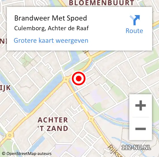 Locatie op kaart van de 112 melding: Brandweer Met Spoed Naar Culemborg, Achter de Raaf op 16 mei 2024 06:33