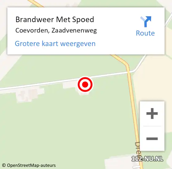 Locatie op kaart van de 112 melding: Brandweer Met Spoed Naar Coevorden, Zaadvenenweg op 16 mei 2024 06:33
