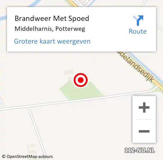 Locatie op kaart van de 112 melding: Brandweer Met Spoed Naar Middelharnis, Potterweg op 16 mei 2024 06:38