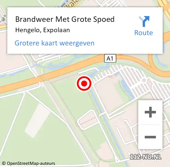 Locatie op kaart van de 112 melding: Brandweer Met Grote Spoed Naar Hengelo, Expolaan op 16 mei 2024 06:47