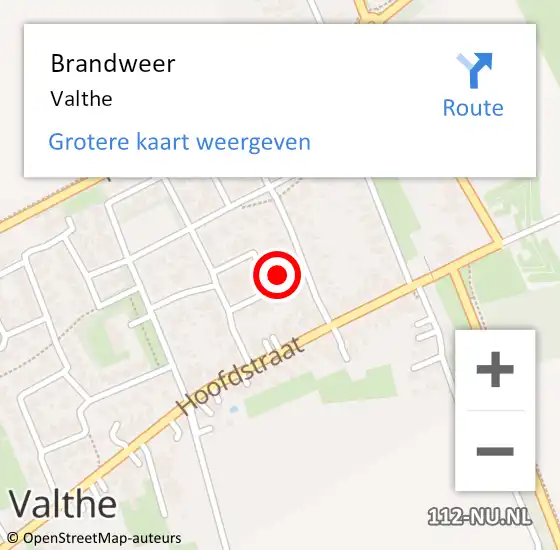 Locatie op kaart van de 112 melding: Brandweer Valthe op 16 mei 2024 07:36