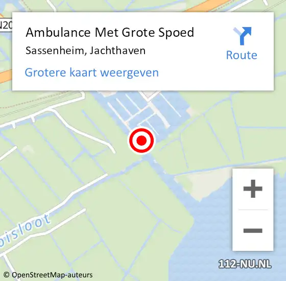 Locatie op kaart van de 112 melding: Ambulance Met Grote Spoed Naar Sassenheim, Jachthaven op 16 mei 2024 07:36
