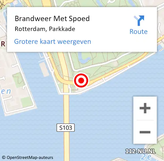Locatie op kaart van de 112 melding: Brandweer Met Spoed Naar Rotterdam, Parkkade op 16 mei 2024 07:57