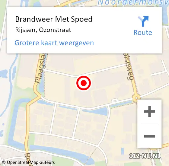 Locatie op kaart van de 112 melding: Brandweer Met Spoed Naar Rijssen, Ozonstraat op 16 mei 2024 08:11