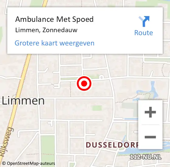 Locatie op kaart van de 112 melding: Ambulance Met Spoed Naar Limmen, Zonnedauw op 16 mei 2024 08:41