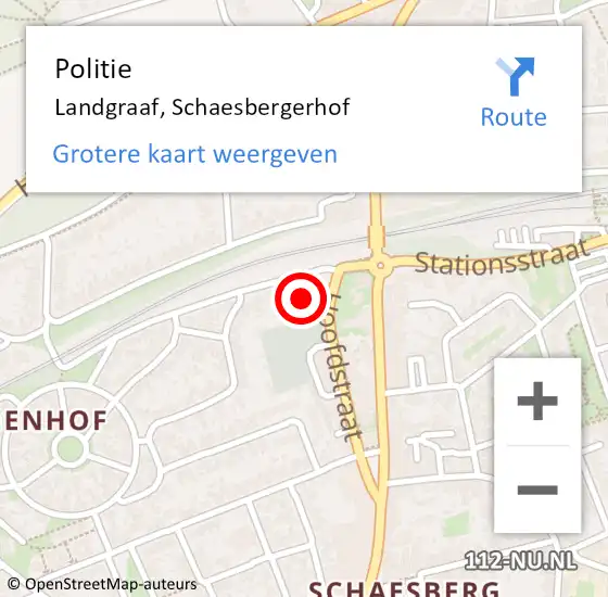 Locatie op kaart van de 112 melding: Politie Landgraaf, Schaesbergerhof op 16 mei 2024 08:48