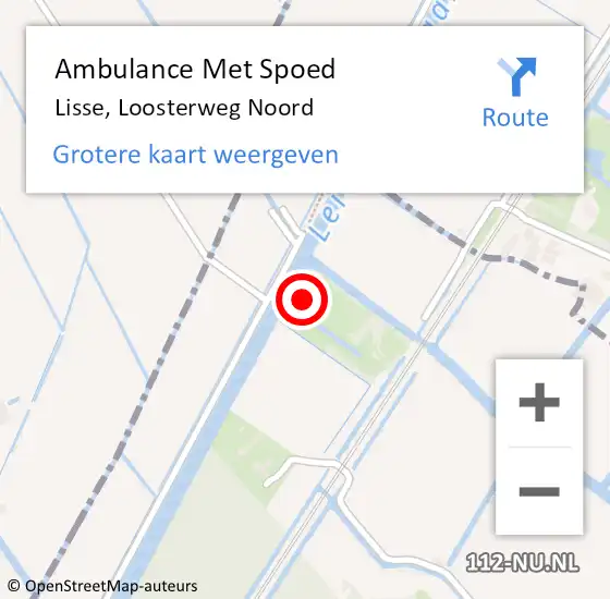 Locatie op kaart van de 112 melding: Ambulance Met Spoed Naar Lisse, Loosterweg Noord op 16 mei 2024 09:05
