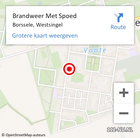 Locatie op kaart van de 112 melding: Brandweer Met Spoed Naar Borssele, Westsingel op 16 mei 2024 09:10