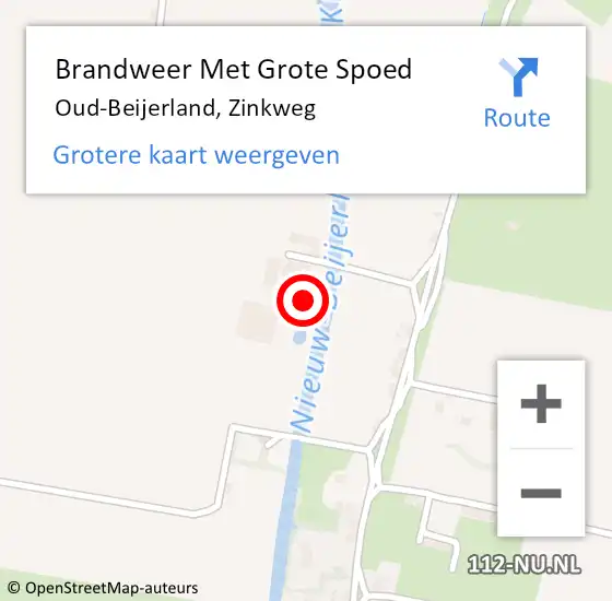 Locatie op kaart van de 112 melding: Brandweer Met Grote Spoed Naar Oud-Beijerland, Zinkweg op 16 mei 2024 09:12