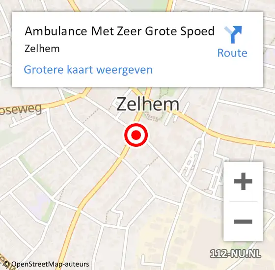 Locatie op kaart van de 112 melding: Ambulance Met Zeer Grote Spoed Naar Zelhem op 16 mei 2024 09:43