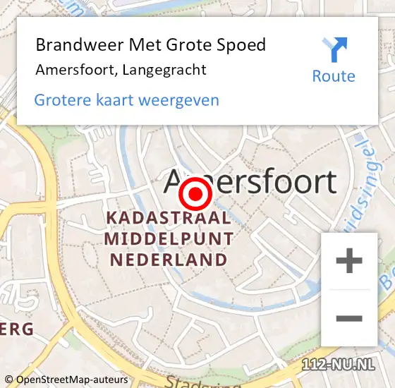 Locatie op kaart van de 112 melding: Brandweer Met Grote Spoed Naar Amersfoort, Langegracht op 16 mei 2024 09:56