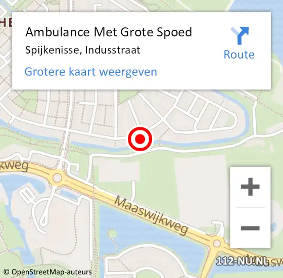 Locatie op kaart van de 112 melding: Ambulance Met Grote Spoed Naar Spijkenisse, Indusstraat op 16 mei 2024 10:06