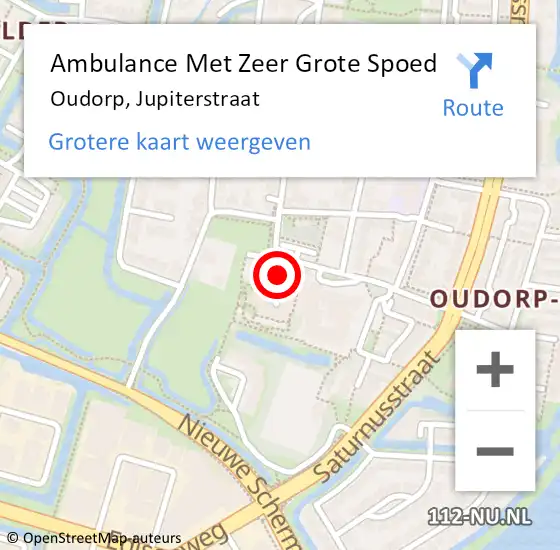 Locatie op kaart van de 112 melding: Ambulance Met Zeer Grote Spoed Naar Oudorp, Jupiterstraat op 16 mei 2024 10:10