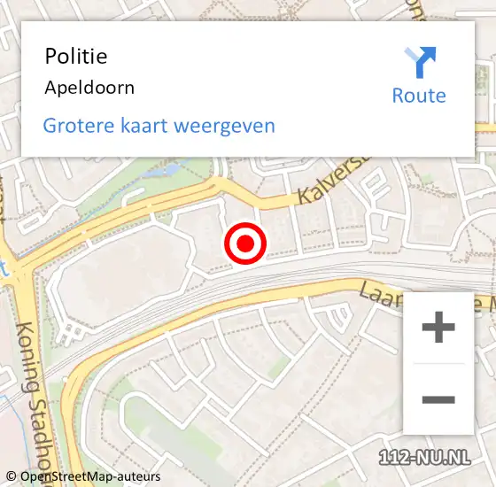 Locatie op kaart van de 112 melding: Politie Apeldoorn op 16 mei 2024 10:48