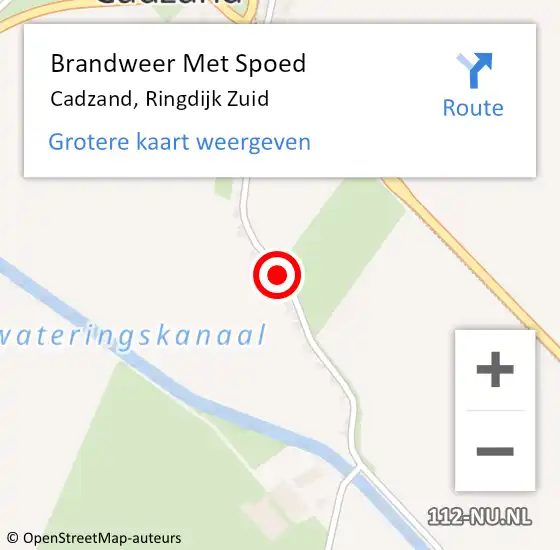 Locatie op kaart van de 112 melding: Brandweer Met Spoed Naar Cadzand, Ringdijk Zuid op 16 mei 2024 10:52