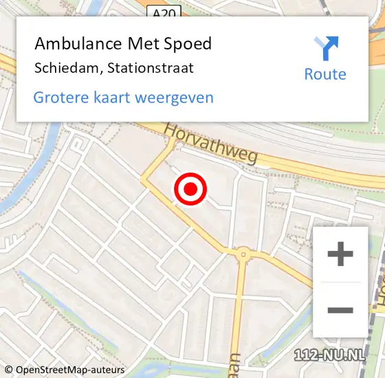Locatie op kaart van de 112 melding: Ambulance Met Spoed Naar Schiedam, Stationstraat op 16 mei 2024 10:57