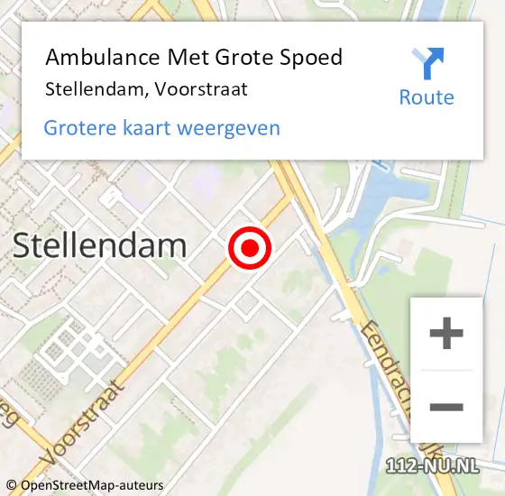 Locatie op kaart van de 112 melding: Ambulance Met Grote Spoed Naar Stellendam, Voorstraat op 16 mei 2024 11:16