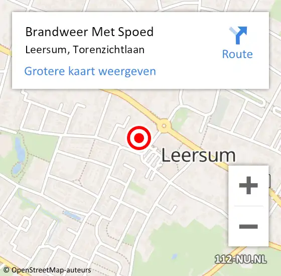 Locatie op kaart van de 112 melding: Brandweer Met Spoed Naar Leersum, Torenzichtlaan op 16 mei 2024 11:25