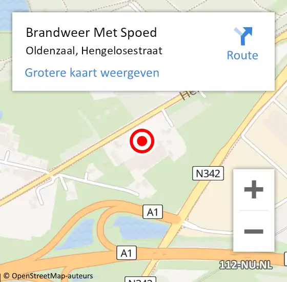 Locatie op kaart van de 112 melding: Brandweer Met Spoed Naar Oldenzaal, Hengelosestraat op 16 mei 2024 11:27