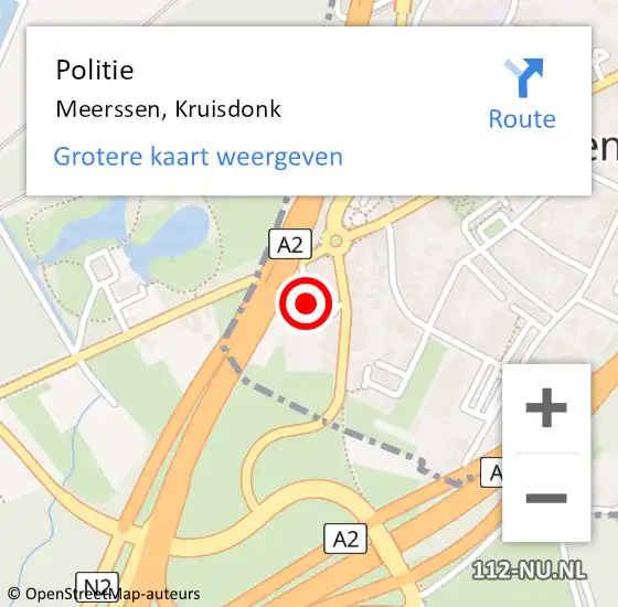 Locatie op kaart van de 112 melding: Politie Meerssen, Kruisdonk op 16 mei 2024 11:50