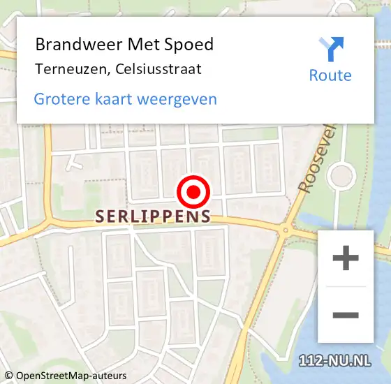 Locatie op kaart van de 112 melding: Brandweer Met Spoed Naar Terneuzen, Celsiusstraat op 16 mei 2024 12:14