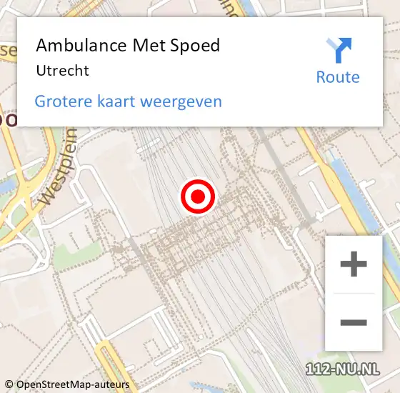 Locatie op kaart van de 112 melding: Ambulance Met Spoed Naar Utrecht op 16 mei 2024 12:17