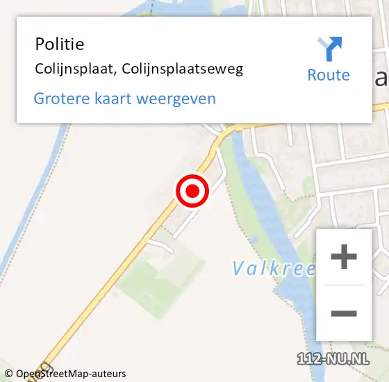 Locatie op kaart van de 112 melding: Politie Colijnsplaat, Colijnsplaatseweg op 16 mei 2024 12:27