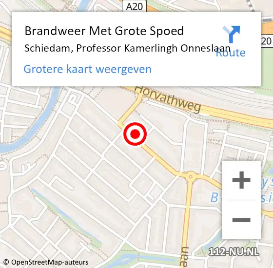 Locatie op kaart van de 112 melding: Brandweer Met Grote Spoed Naar Schiedam, Professor Kamerlingh Onneslaan op 16 mei 2024 12:28