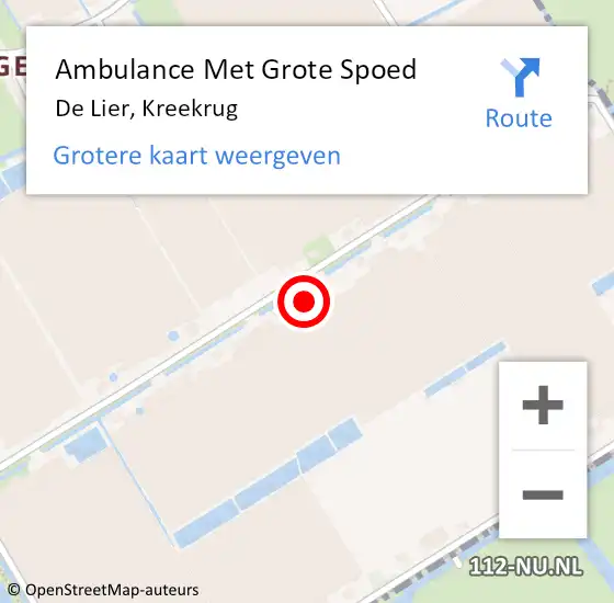 Locatie op kaart van de 112 melding: Ambulance Met Grote Spoed Naar De Lier, Kreekrug op 16 mei 2024 12:34
