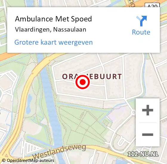 Locatie op kaart van de 112 melding: Ambulance Met Spoed Naar Vlaardingen, Nassaulaan op 16 mei 2024 12:59