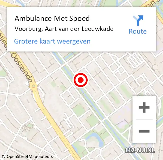 Locatie op kaart van de 112 melding: Ambulance Met Spoed Naar Voorburg, Aart van der Leeuwkade op 16 mei 2024 13:04