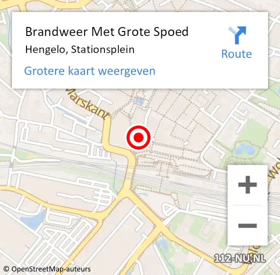 Locatie op kaart van de 112 melding: Brandweer Met Grote Spoed Naar Hengelo, Stationsplein op 16 mei 2024 13:16