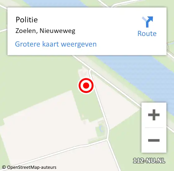 Locatie op kaart van de 112 melding: Politie Zoelen, Nieuweweg op 16 mei 2024 13:21