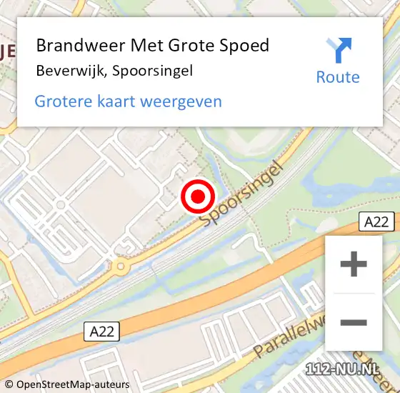 Locatie op kaart van de 112 melding: Brandweer Met Grote Spoed Naar Beverwijk, Spoorsingel op 16 mei 2024 13:27