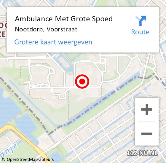 Locatie op kaart van de 112 melding: Ambulance Met Grote Spoed Naar Nootdorp, Voorstraat op 16 mei 2024 13:35