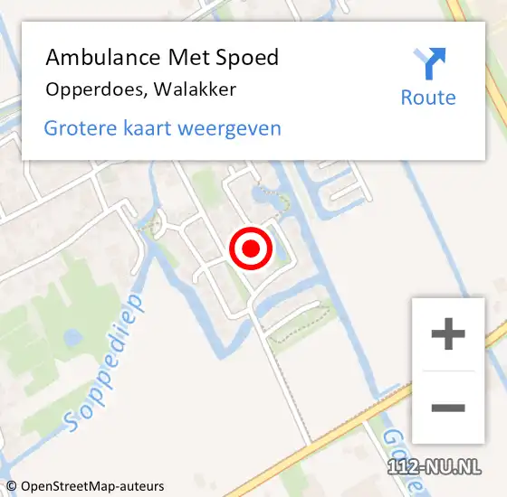 Locatie op kaart van de 112 melding: Ambulance Met Spoed Naar Opperdoes, Walakker op 16 mei 2024 13:38