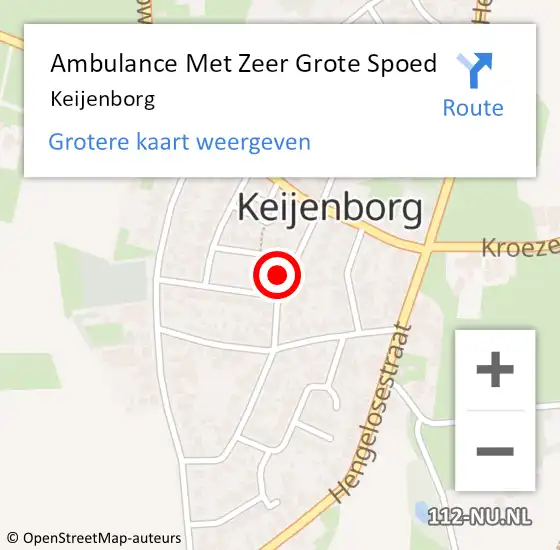 Locatie op kaart van de 112 melding: Ambulance Met Zeer Grote Spoed Naar Keijenborg op 16 mei 2024 13:44