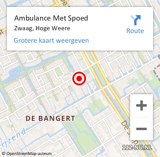 Locatie op kaart van de 112 melding: Ambulance Met Spoed Naar Zwaag, Hoge Weere op 16 mei 2024 13:52