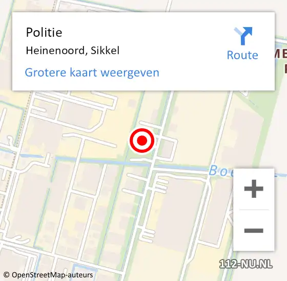 Locatie op kaart van de 112 melding: Politie Heinenoord, Sikkel op 16 mei 2024 14:03